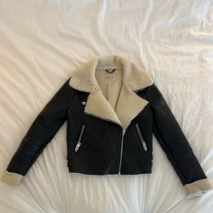 BlankNYC leather jacket with faux shearling interior
